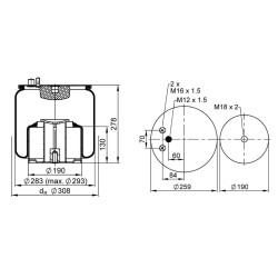 PULMON SUSPENSION MAN DOS TOMAS DE AIRE