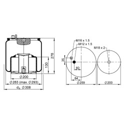 PULMON SUSPENSION M7106PE UNA TOMA AIRE